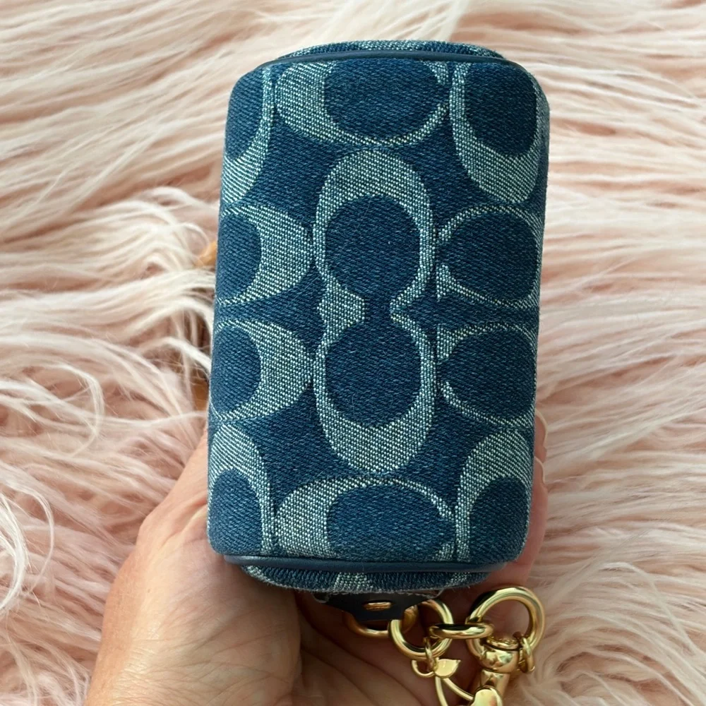 Mini Denim Rowan Charm/Keychain by Coach BNWT.